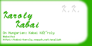 karoly kabai business card